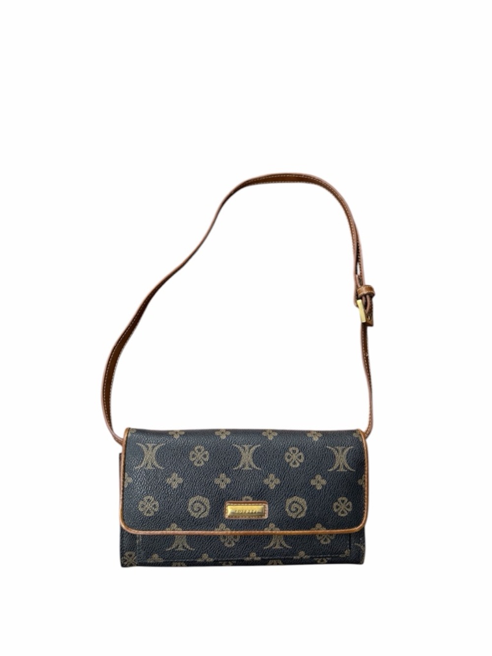 Rosetti Brown Monogram Crossbody Wallet Bag